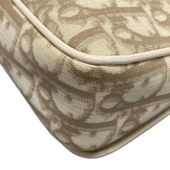 Auth DIOR/ChristianDior Flower Beige Cream Multi PVC Leather Shoulder Bag - Picture 9 of 16